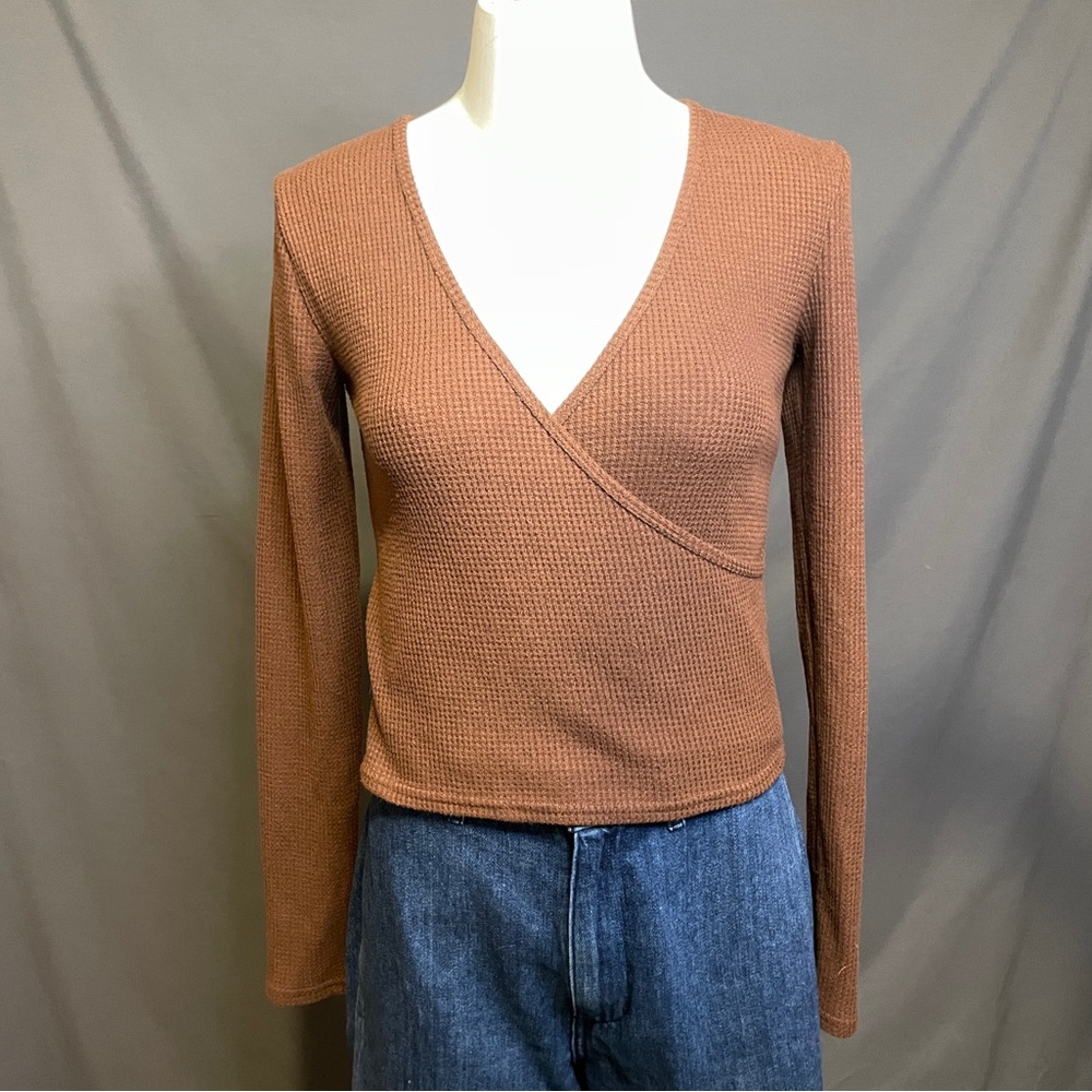 Aerie Brown Long Sleeve Top